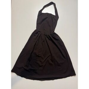 21 Saints Brown Halter Fit and Flare Ponte Knit Dress Small